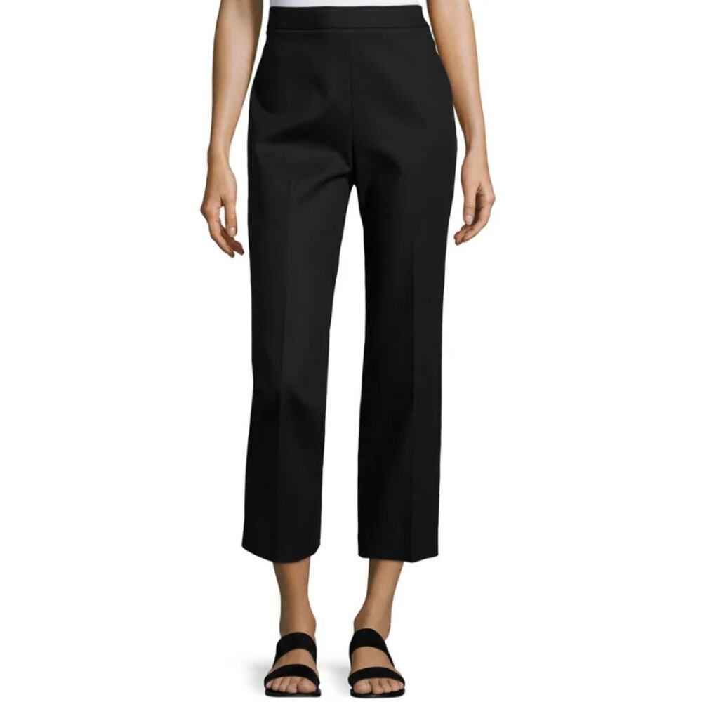 NWT $690 THE ROW Seloc Crop Stretch Cotton Straight Size 8 Dress Pants - Picture 2 of 10